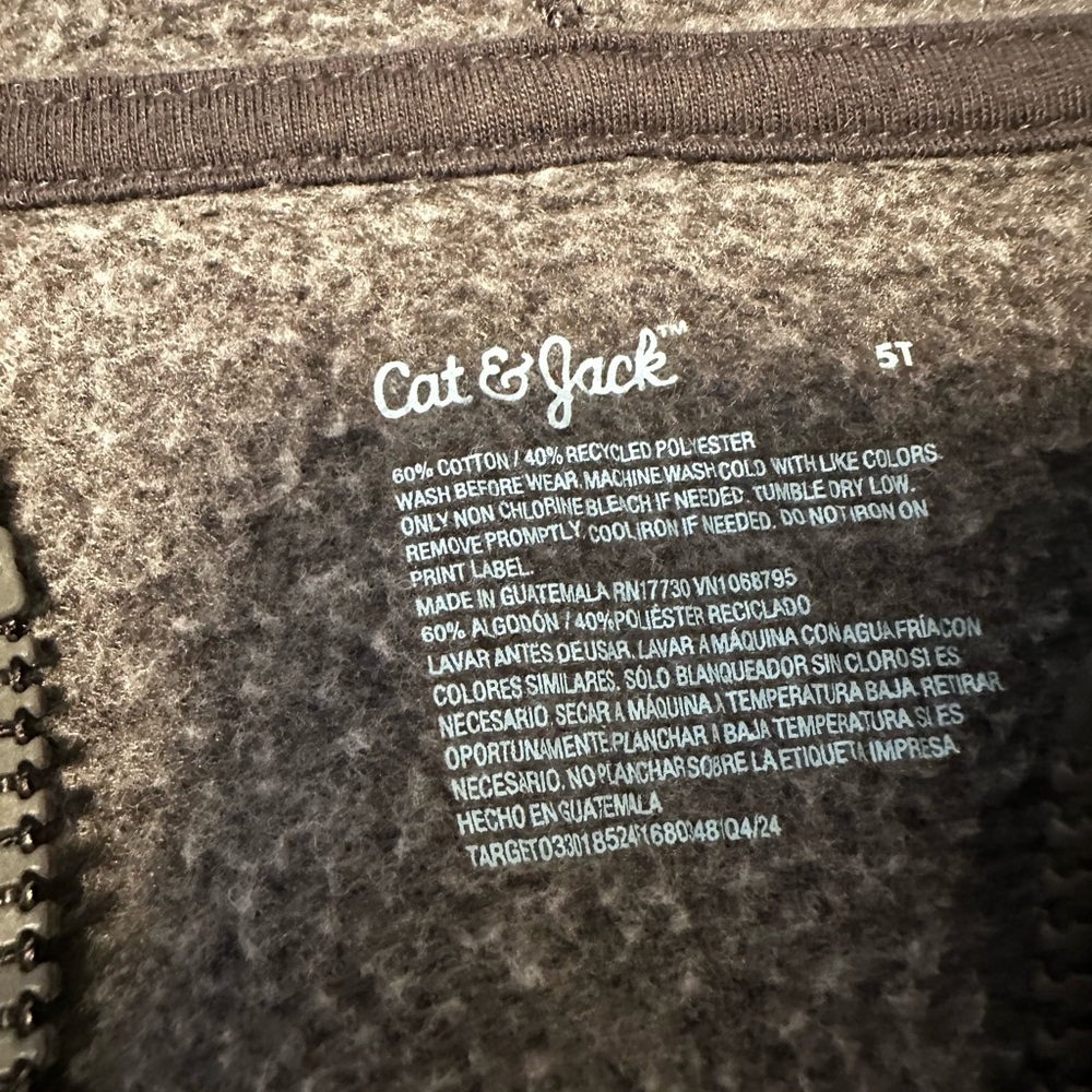 Cat & Jack Kids Toddler Boy Zip Up Hoodie Sweatshirt - Picture 2 of 3